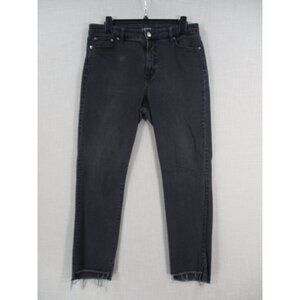 Lauren Ralph Lauren Womens Black Denim Frayed Hem Jeans Size 10